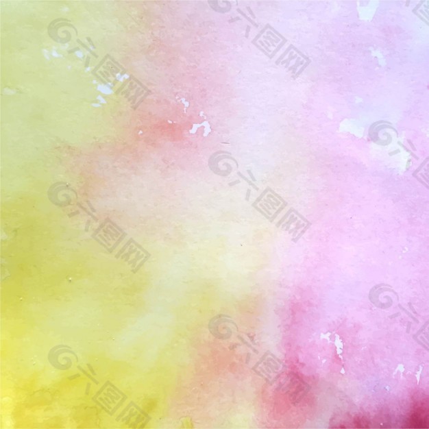 背景：黄色和粉红色的水彩画纹理