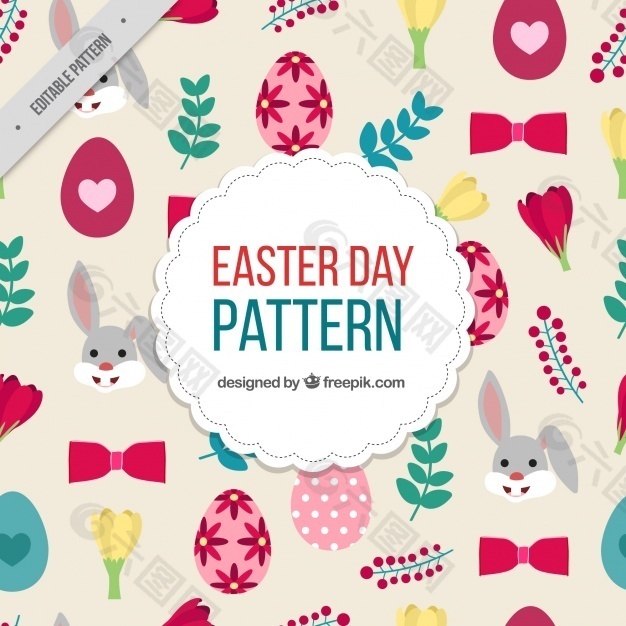 美丽的复活节图案在平面设计