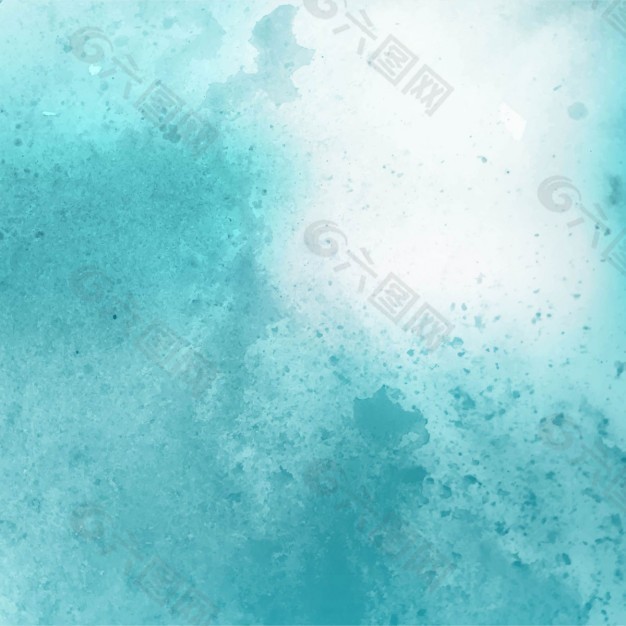 艺术水彩纹理，可爱的绿松石