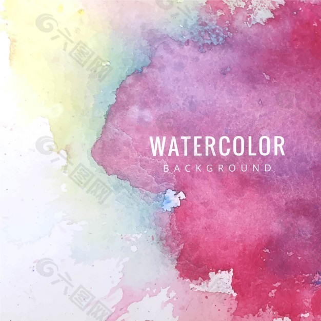 惊人的水彩纹理，粉红色调