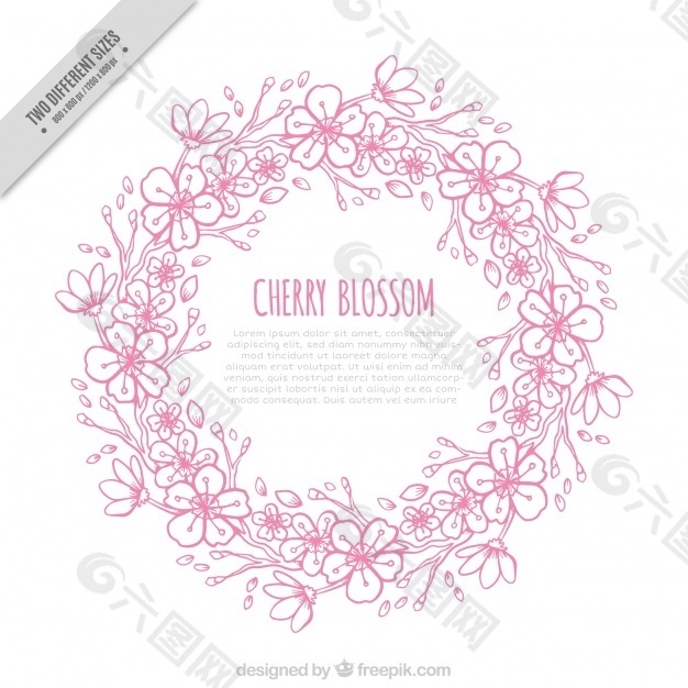 樱花的花环背景