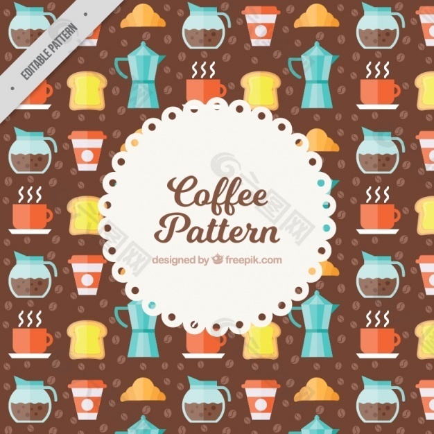 咖啡物体的图案
