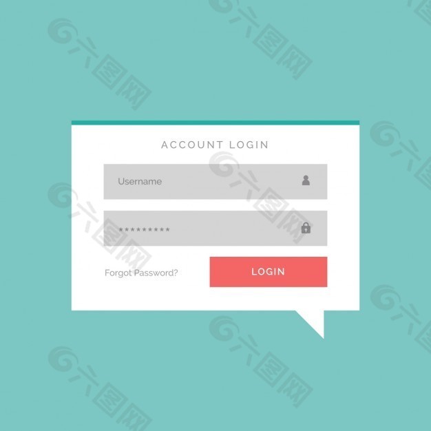 蓝色背景下的登录模板