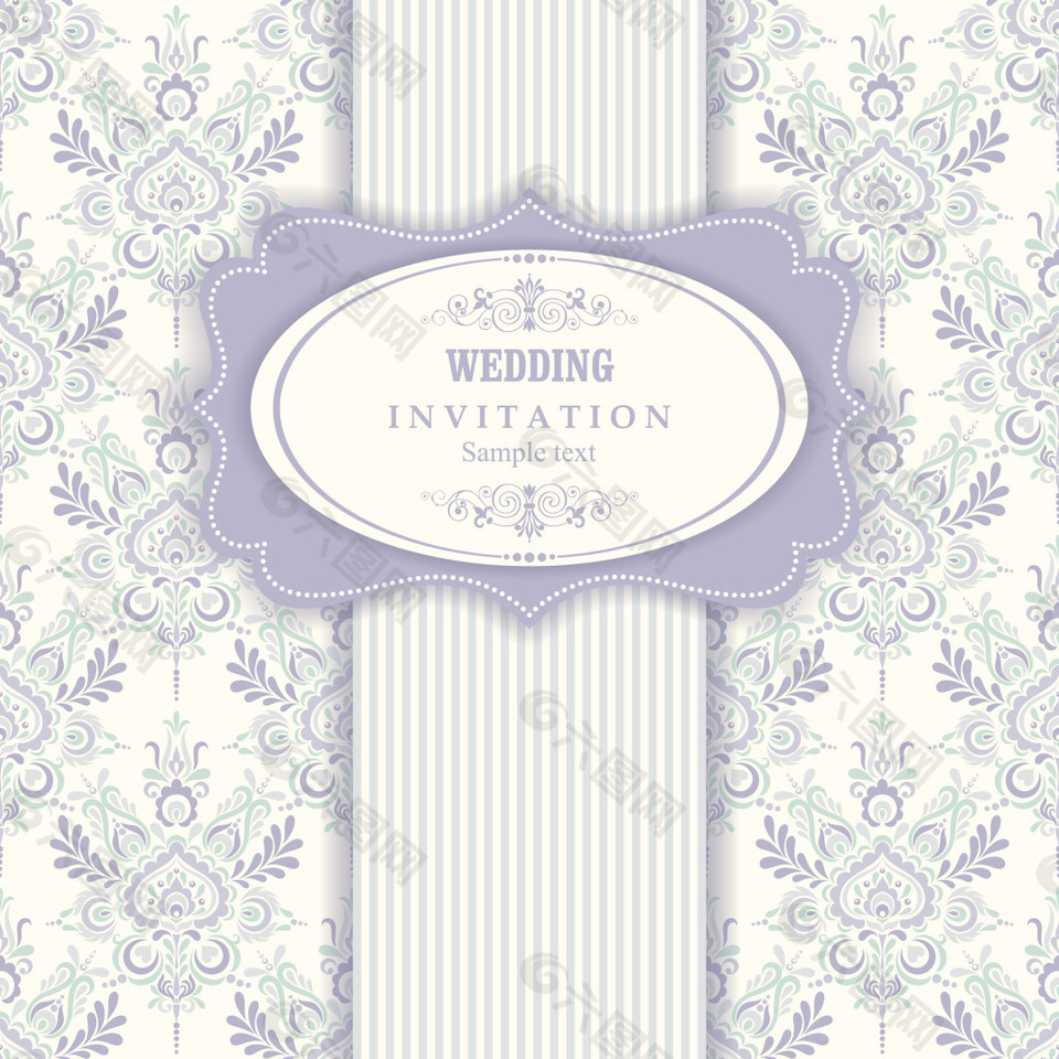 清新紫色花纹背景