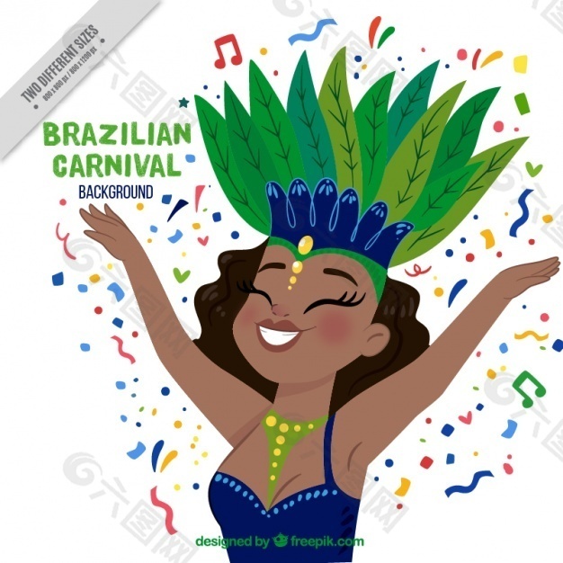 可爱的巴西舞蹈家背景