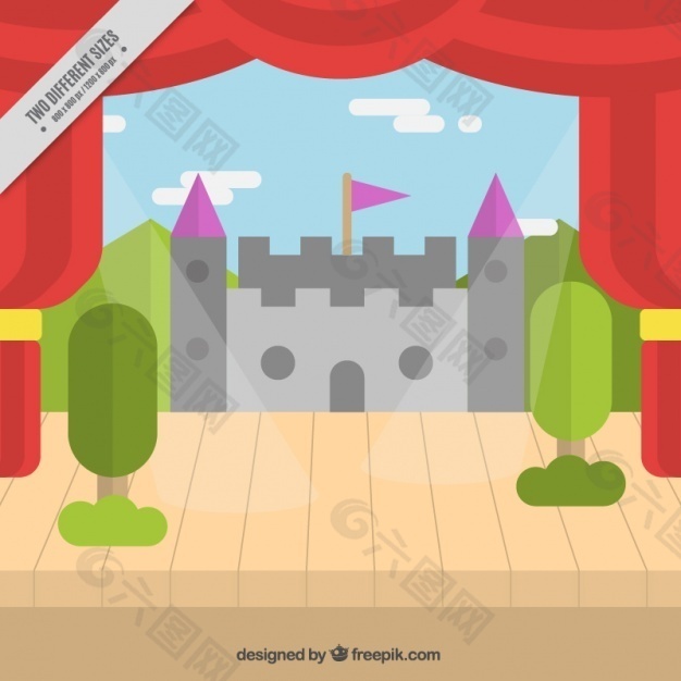 舞台背景与装饰城堡