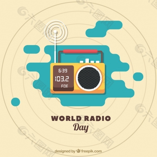 无线电世界日背景平面设计