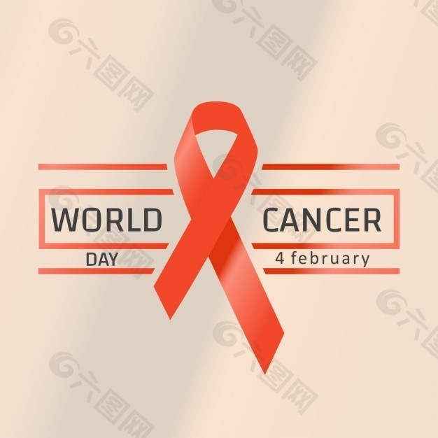 背景：红丝带，世界癌症日
