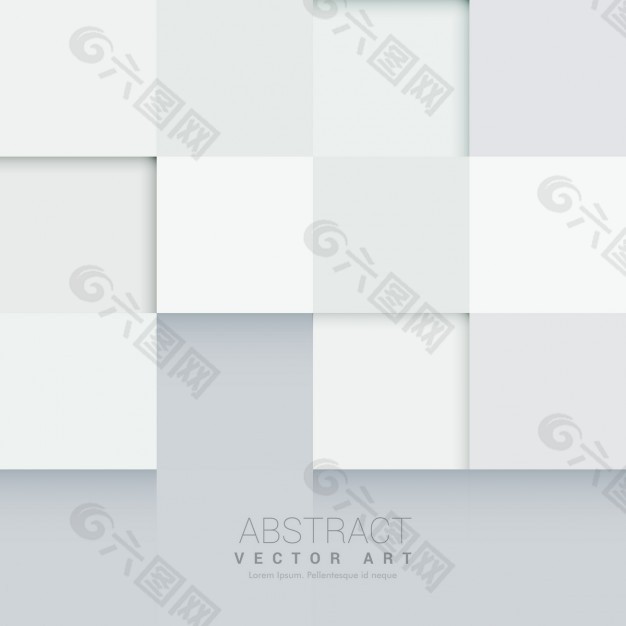 几何背景与白色三维正方形