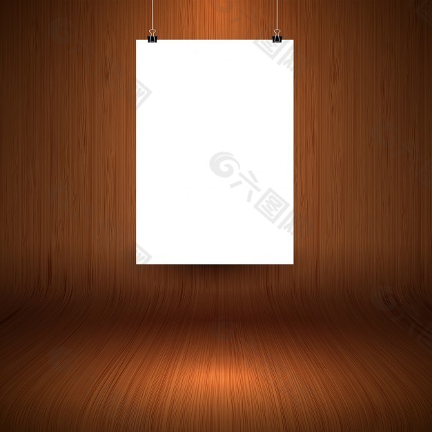 带有海报的木房间