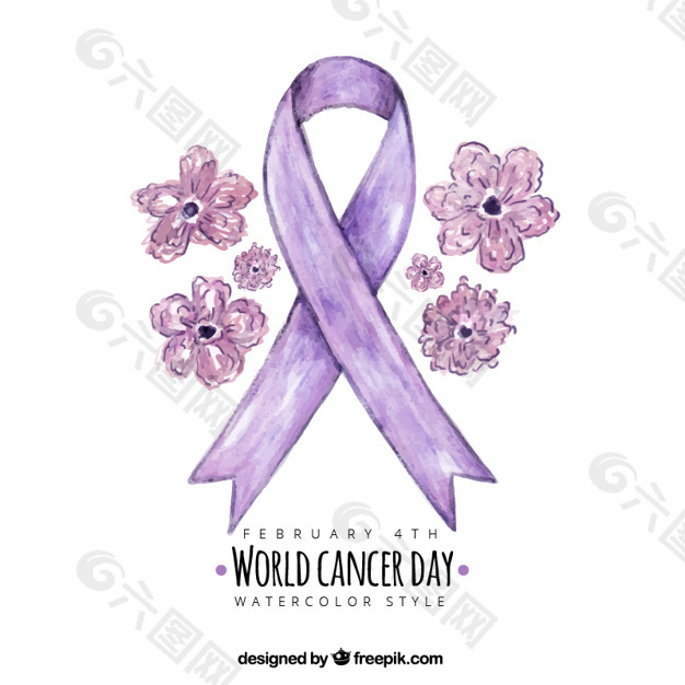 世界癌症日的紫丝带