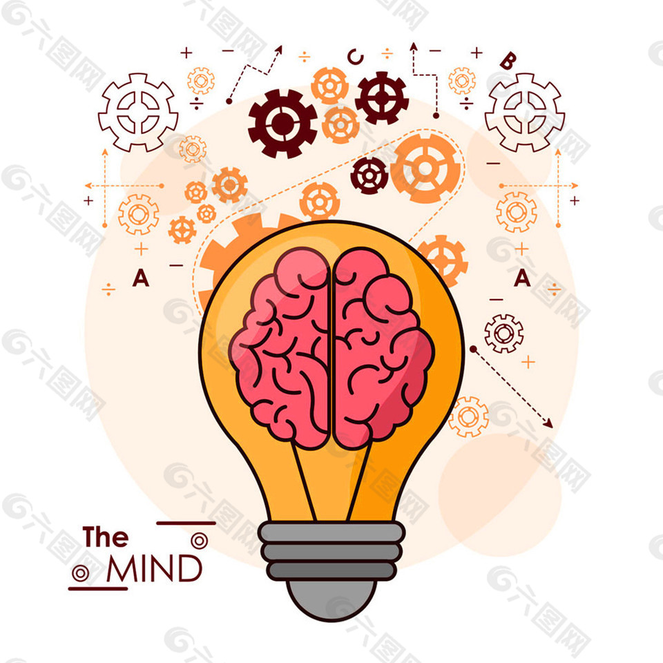 电灯泡大脑思维图片