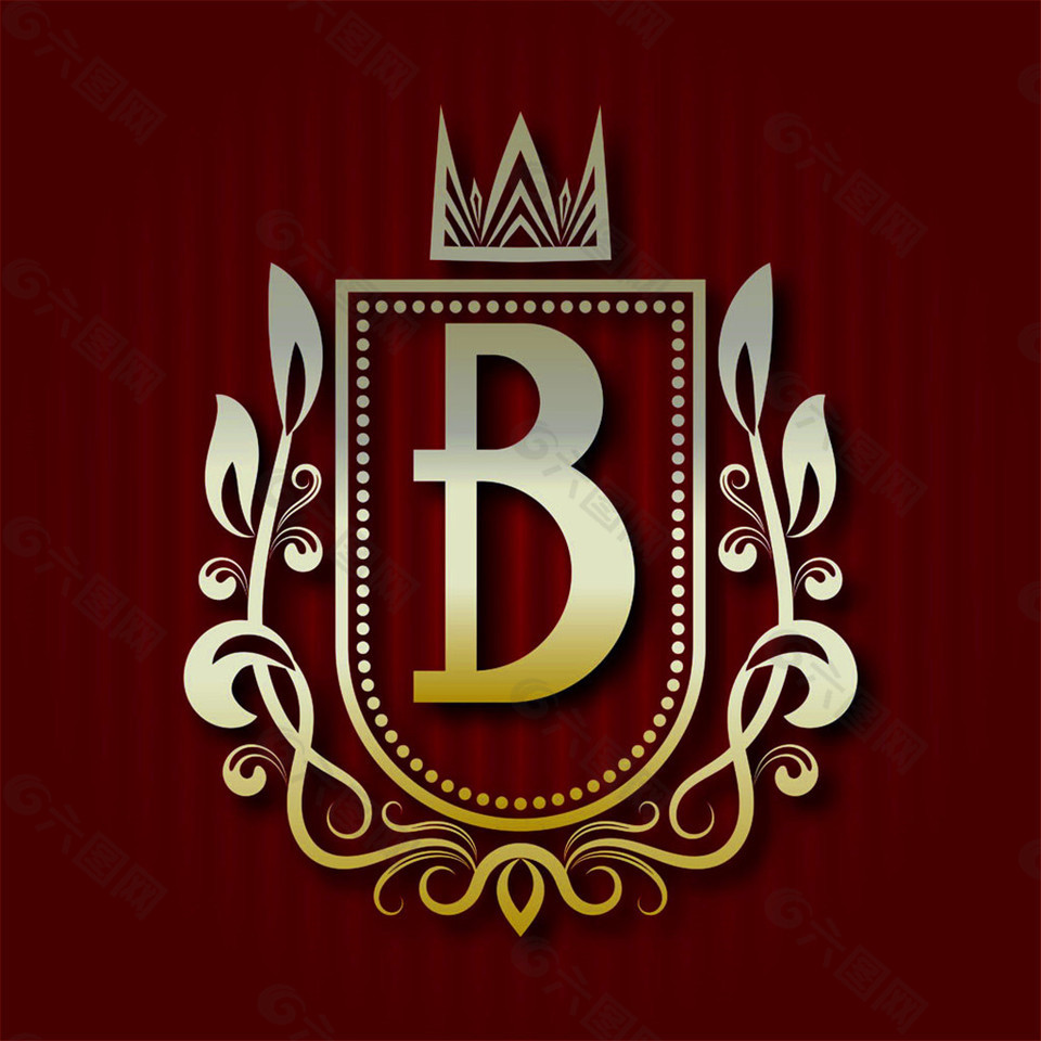 皇冠金色字母B标志图片