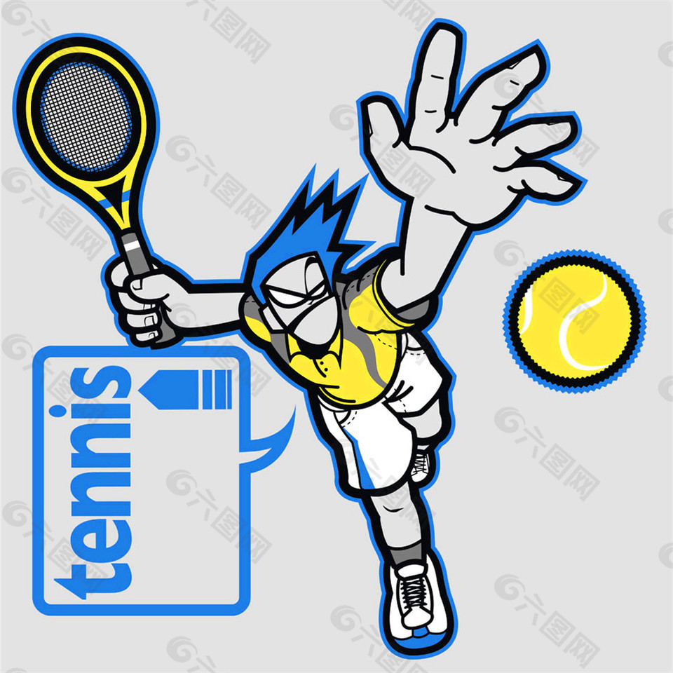 网球运动插画图片