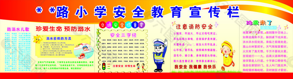 学校安全展板