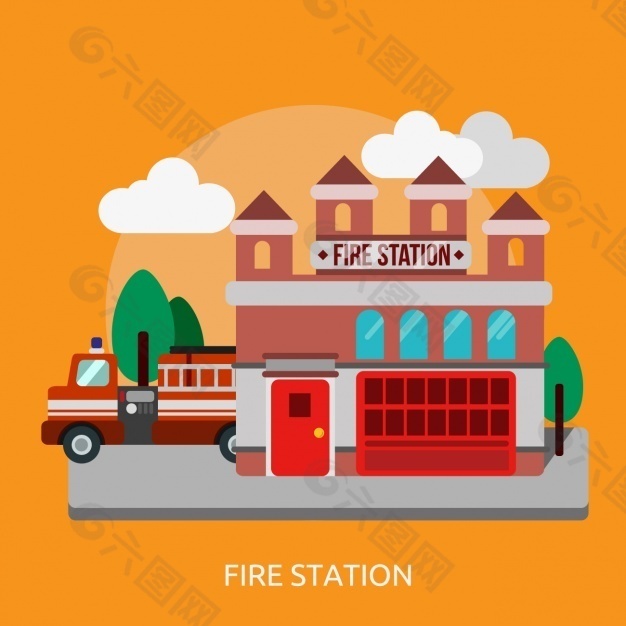 消防站背景设计