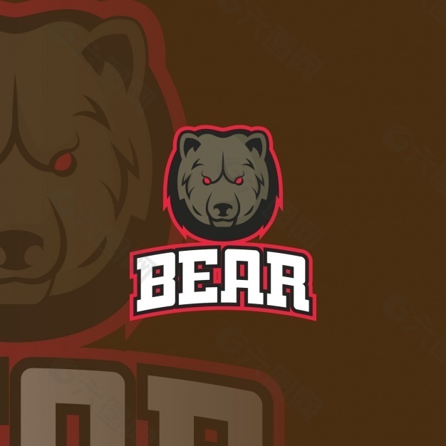 标志熊在棕色的背景