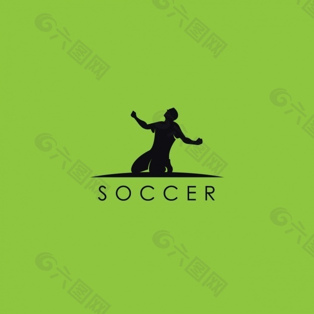 足球标志，绿色背景