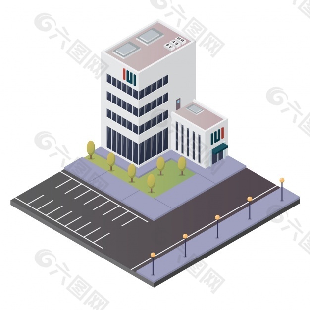 等距的白色建筑