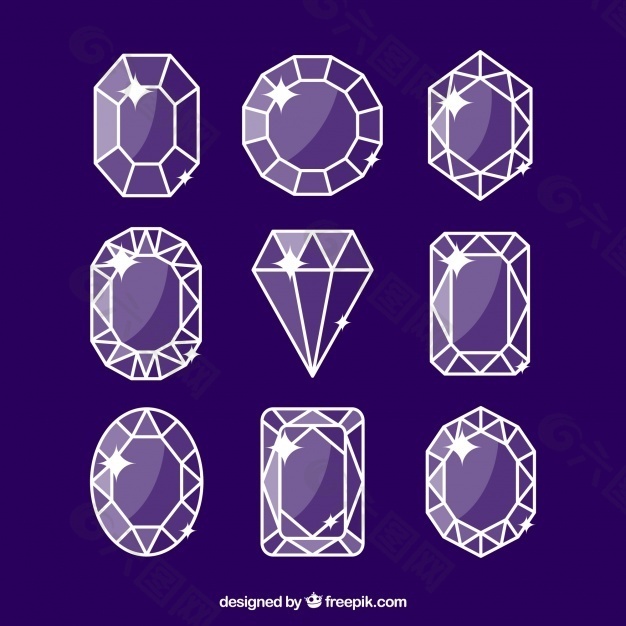 紫色的线性宝石系列