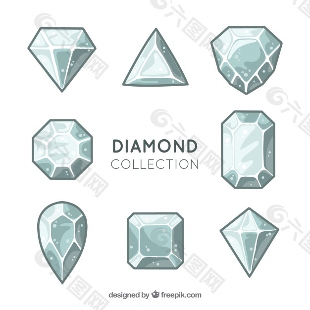 一套不同设计的钻石