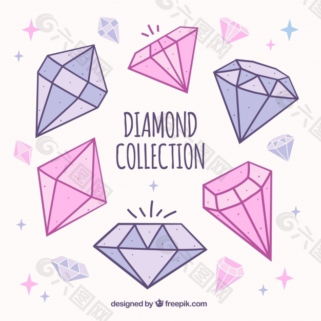 粉红色和紫色色调的珍贵宝石手工收藏