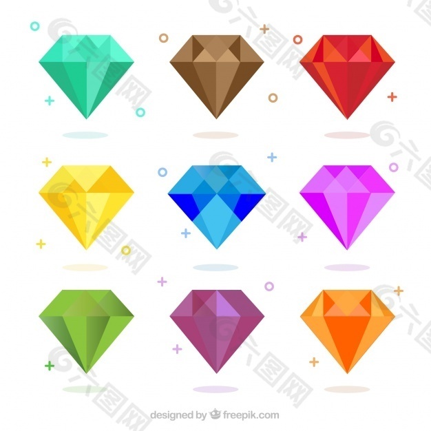 平面设计中的彩色钻石包装