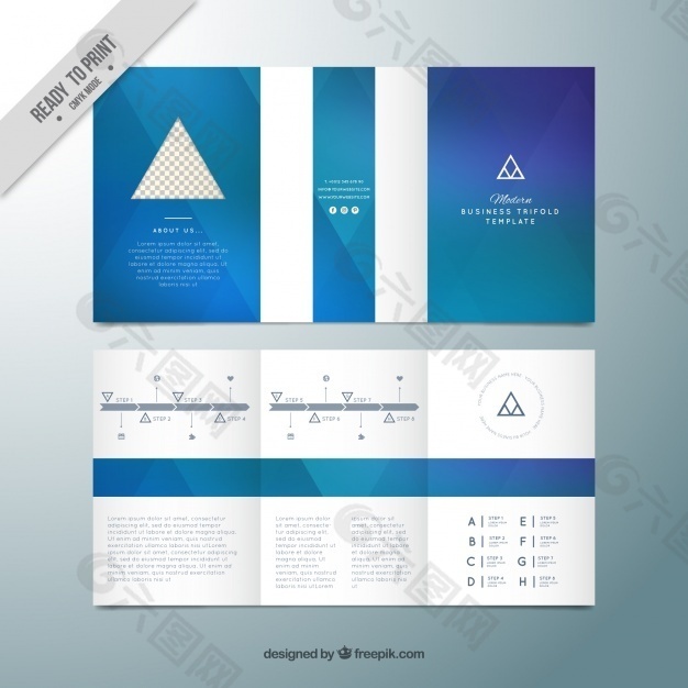 几何商务小册子蓝色调