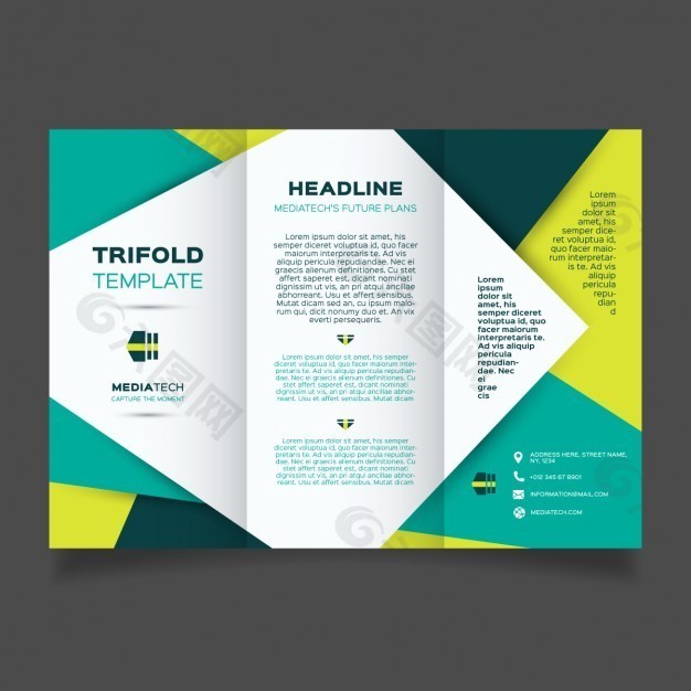 绿色、黄色和蓝色手册