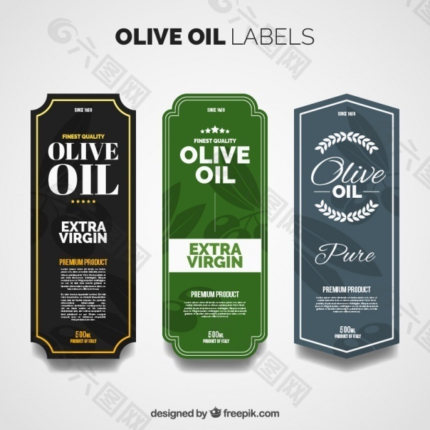 三橄榄油标签