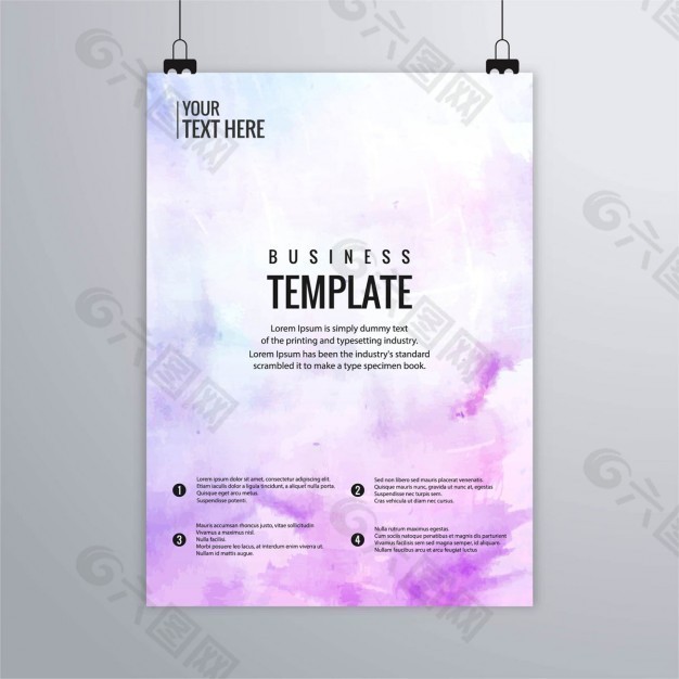 可爱的艺术手册与紫色水彩