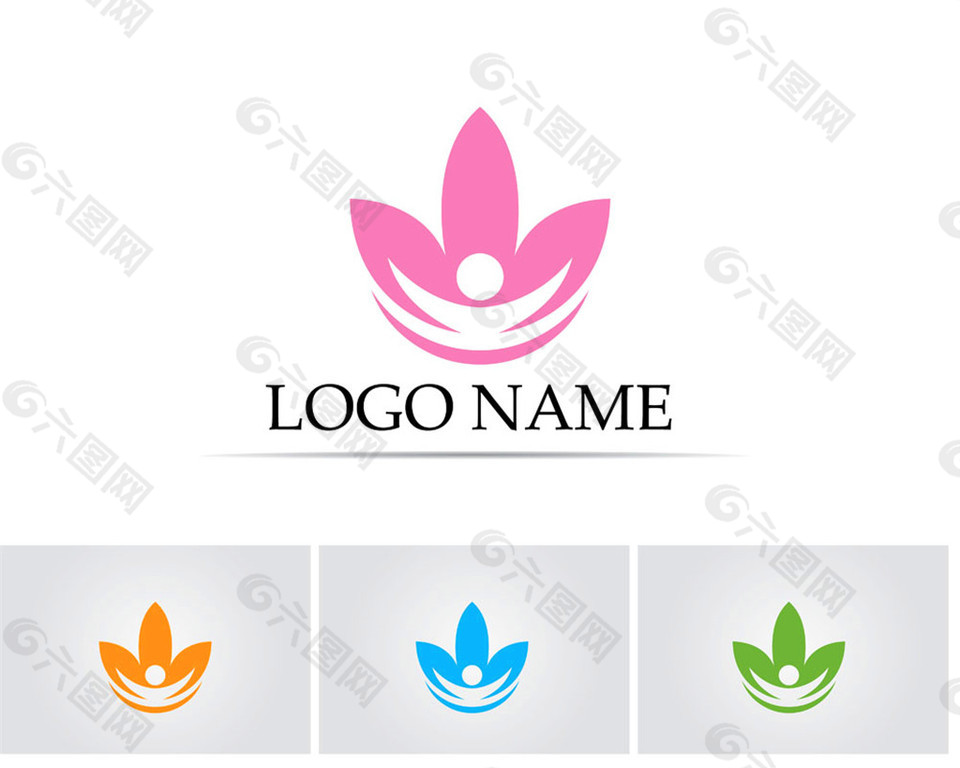 彩色花形标志图片