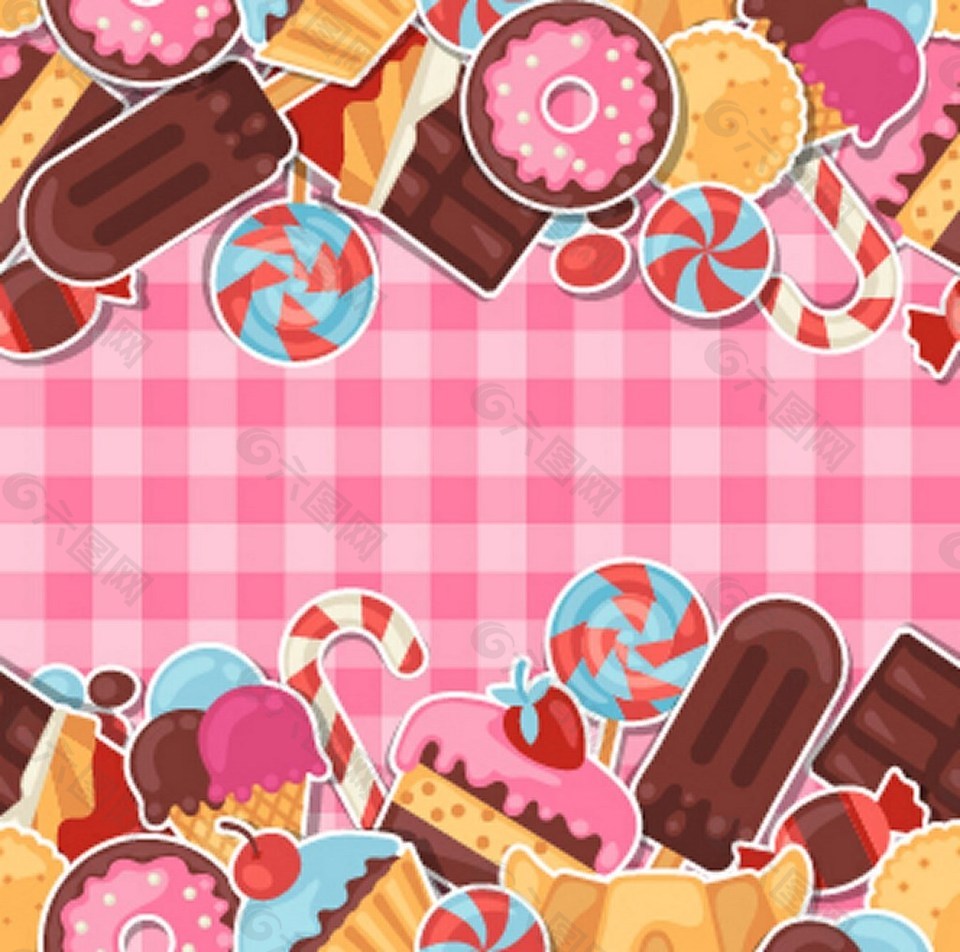 粉色冰淇淋矢量图