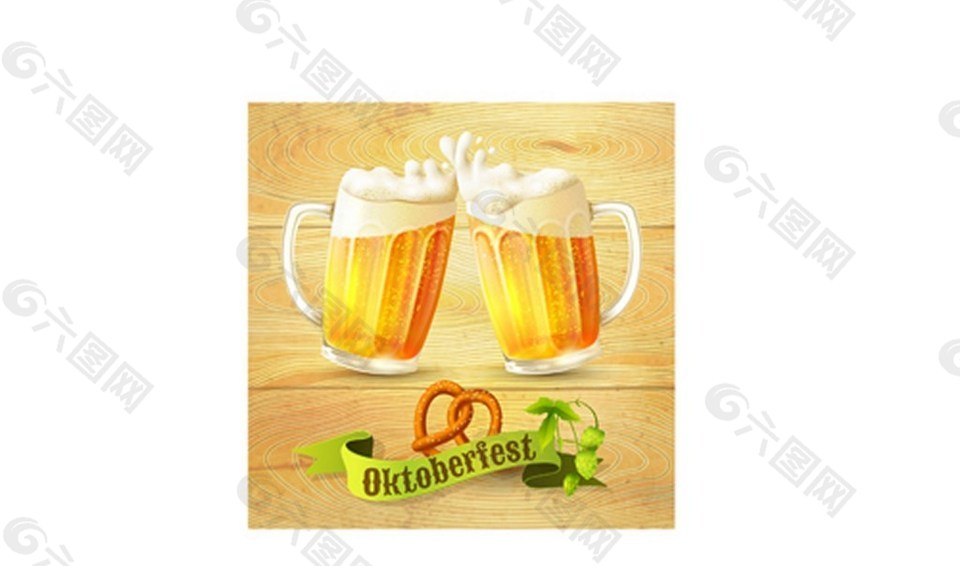 黄色啤酒背景图