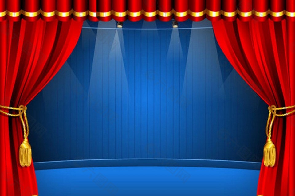 经典蓝色舞台背景图