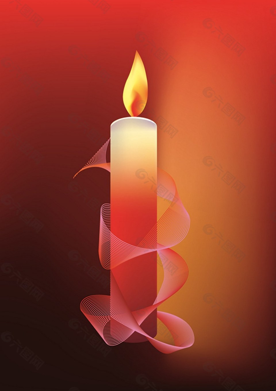 红色创意抽象蜡烛背景图