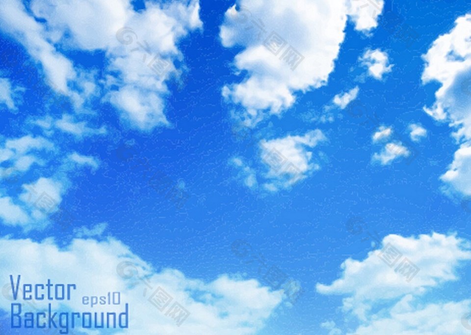 经典蓝色天空背景图