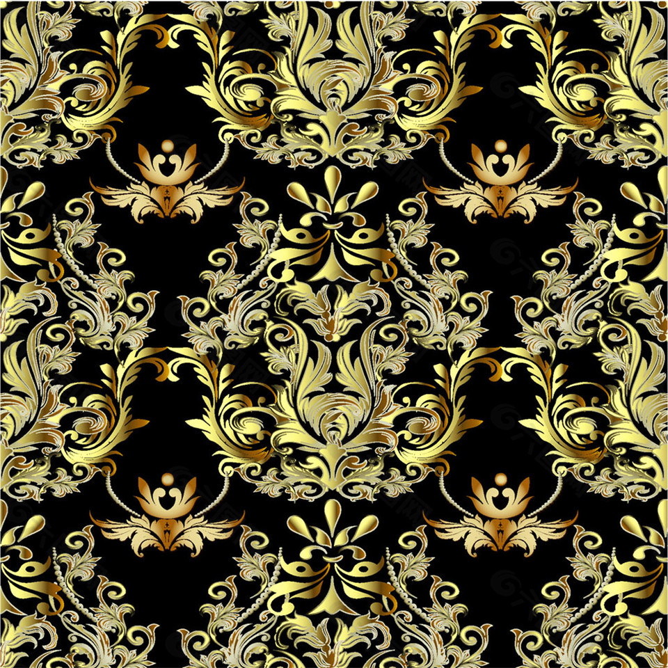 金色欧式花纹背景图片