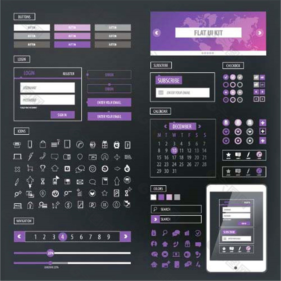 手机紫色标签图表图片