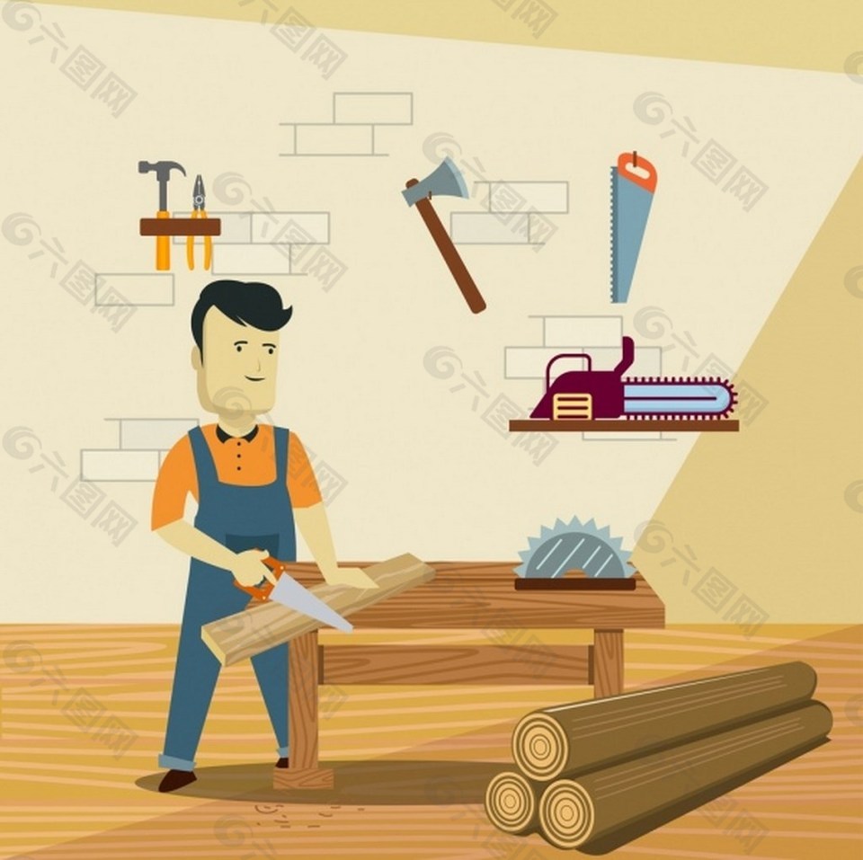 木工设计元素背景图