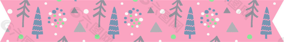 粉色树叶数目图案矢量设计VI花型