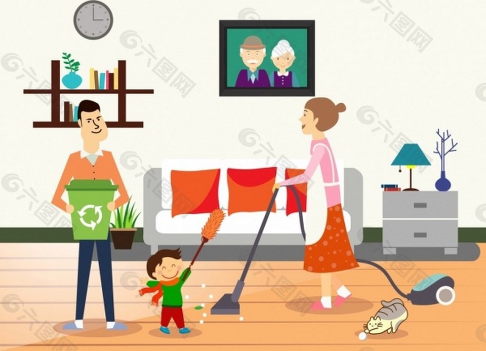 家庭清洁卫生背景图