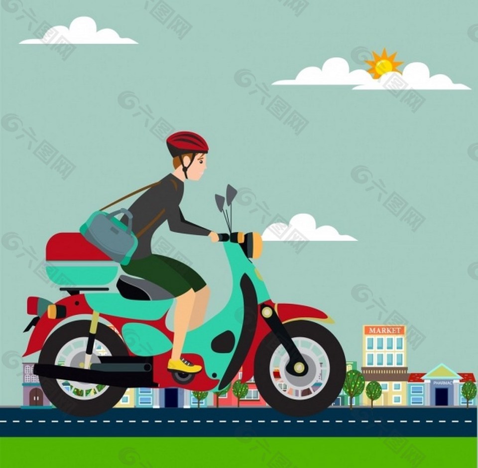 骑摩托车的女人背景图