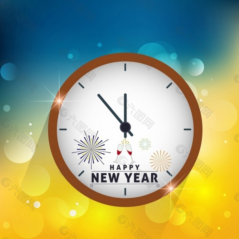 新年时钟背景图