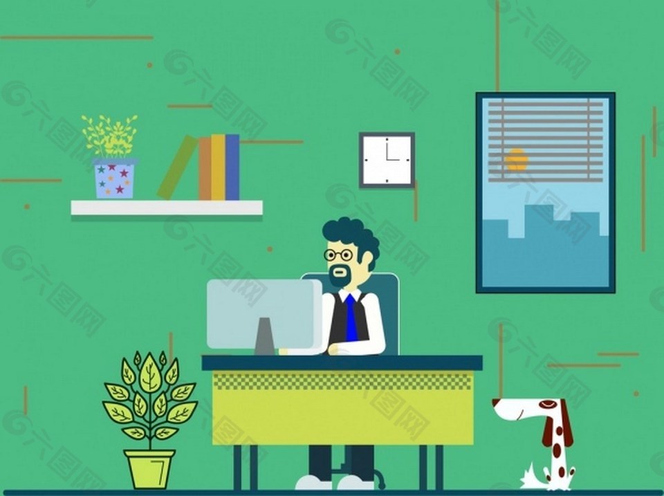 公司办公室矢量图