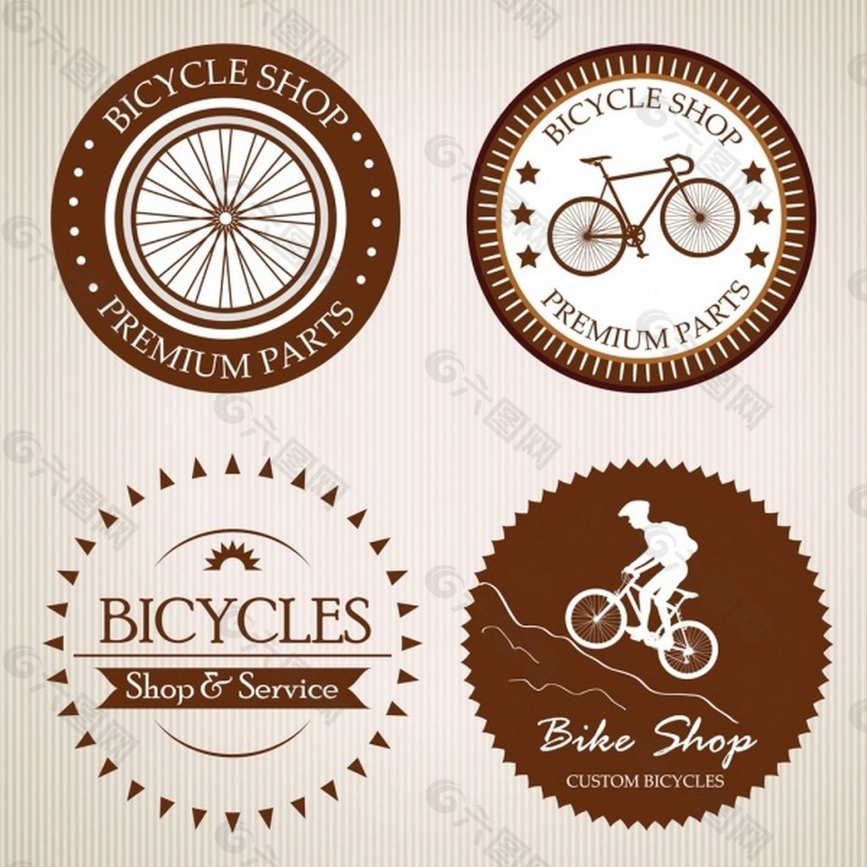 自行车标签矢量图