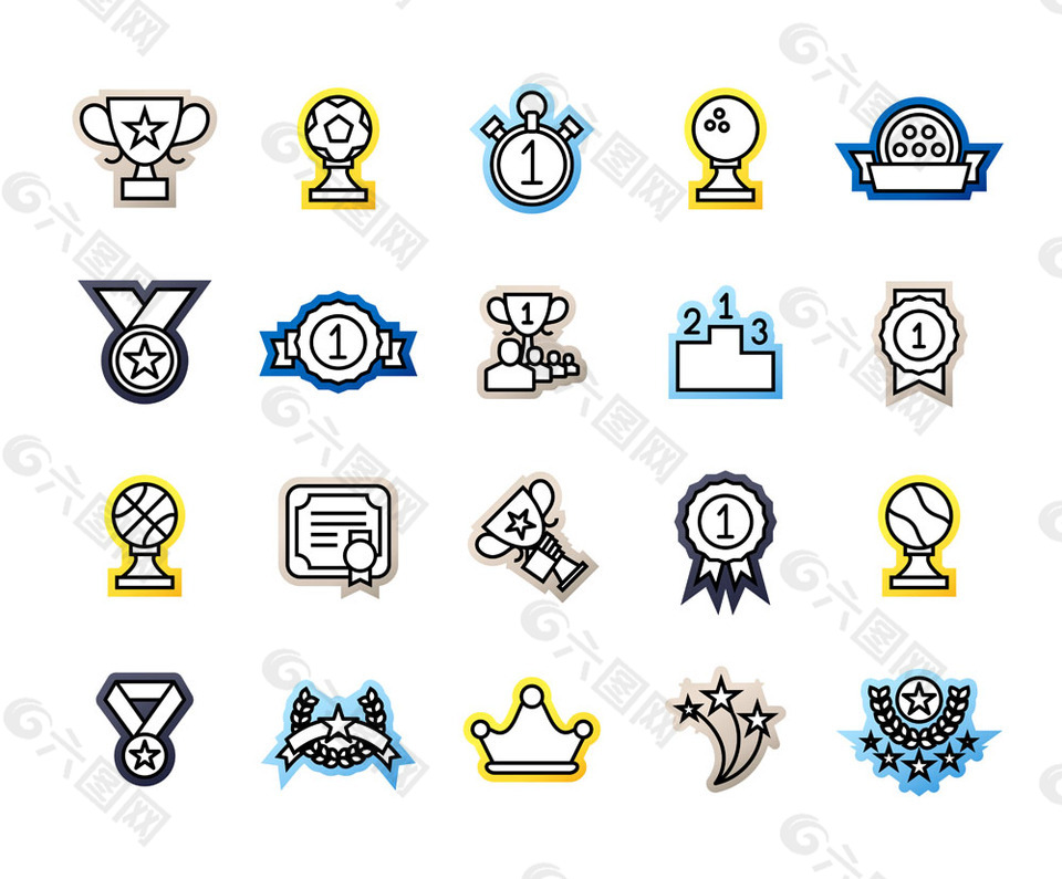 奖牌奖杯图标图片