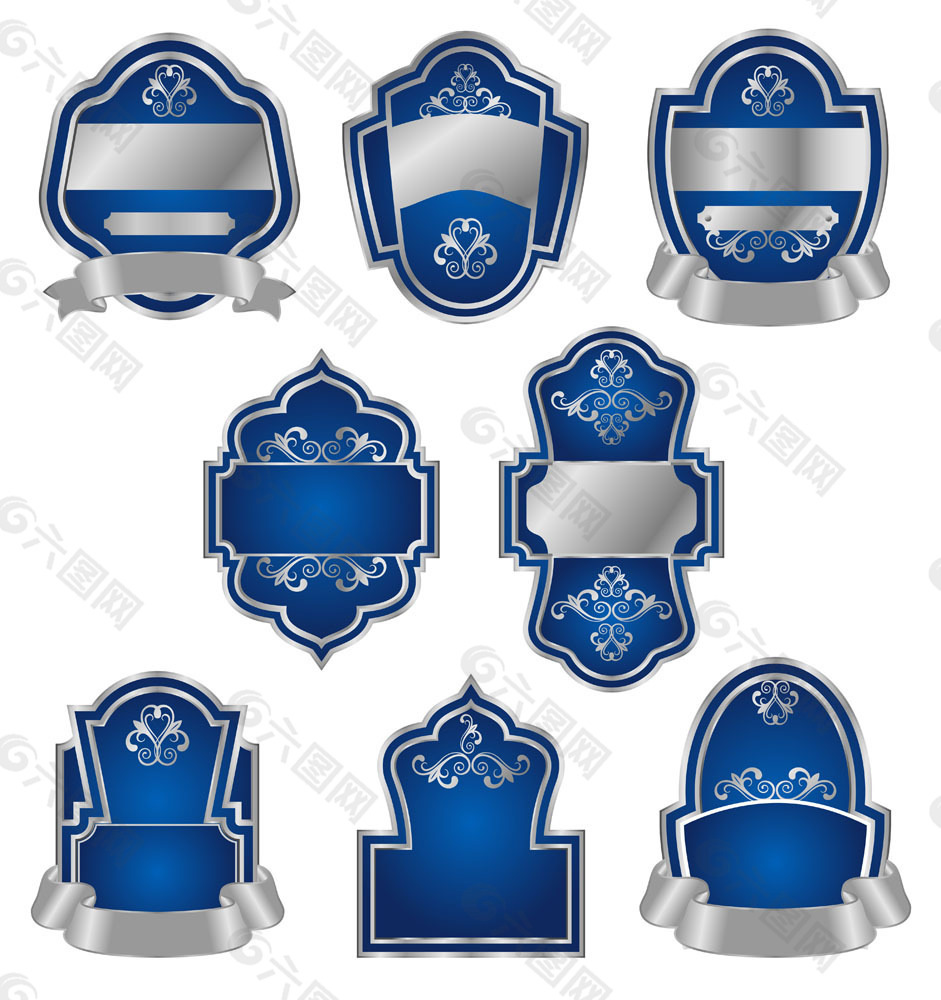 蓝色标签设计图片
