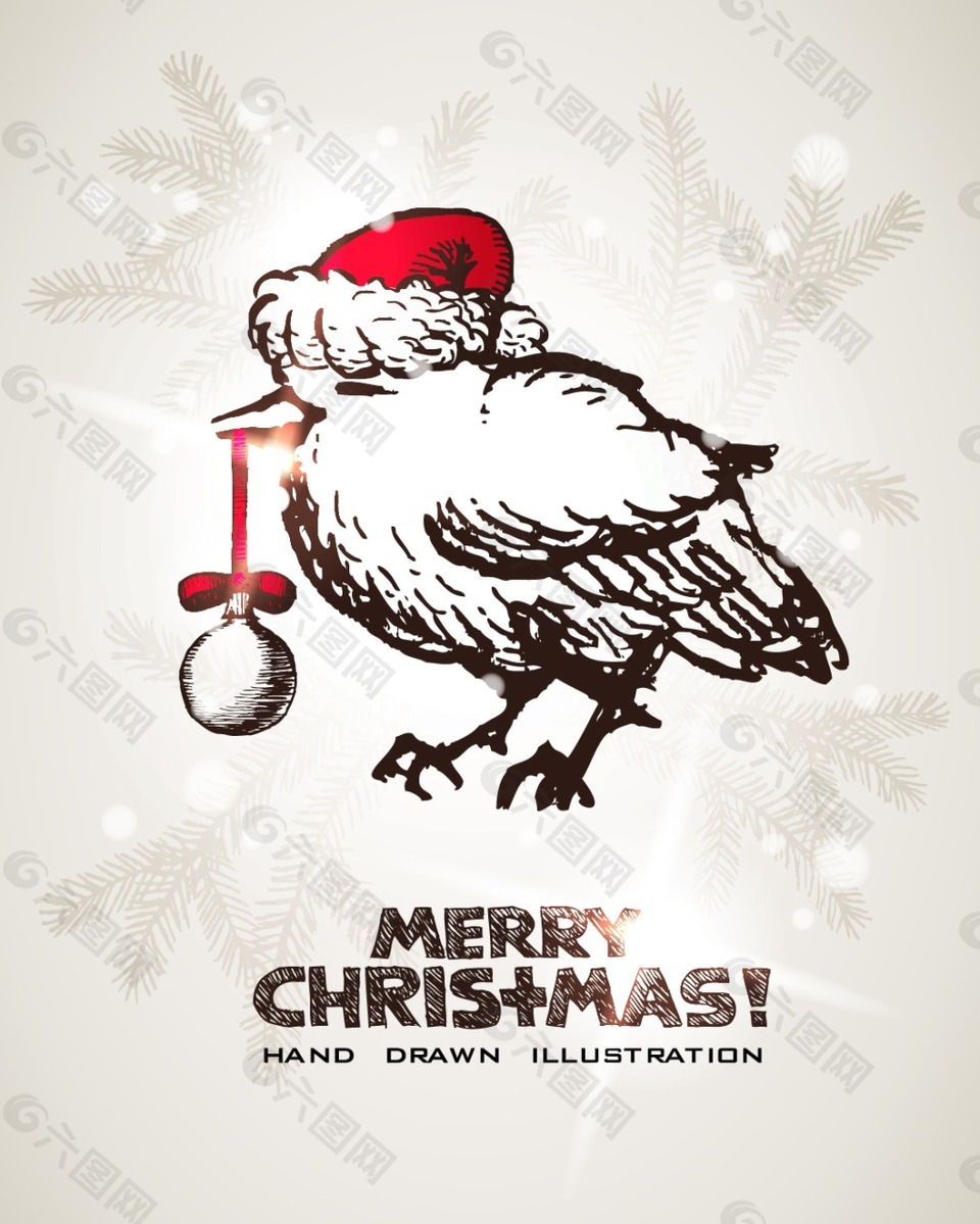 矢量鸟儿素材圣诞元素