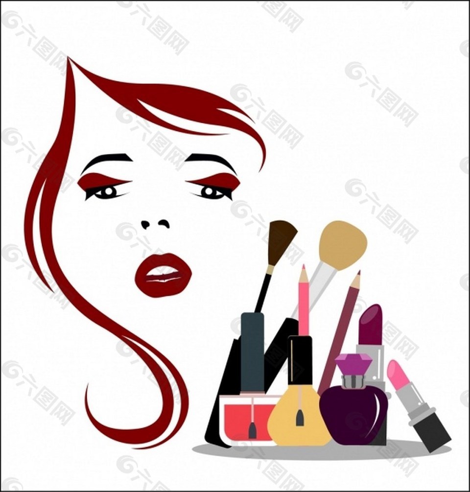 女人化妆品矢量图